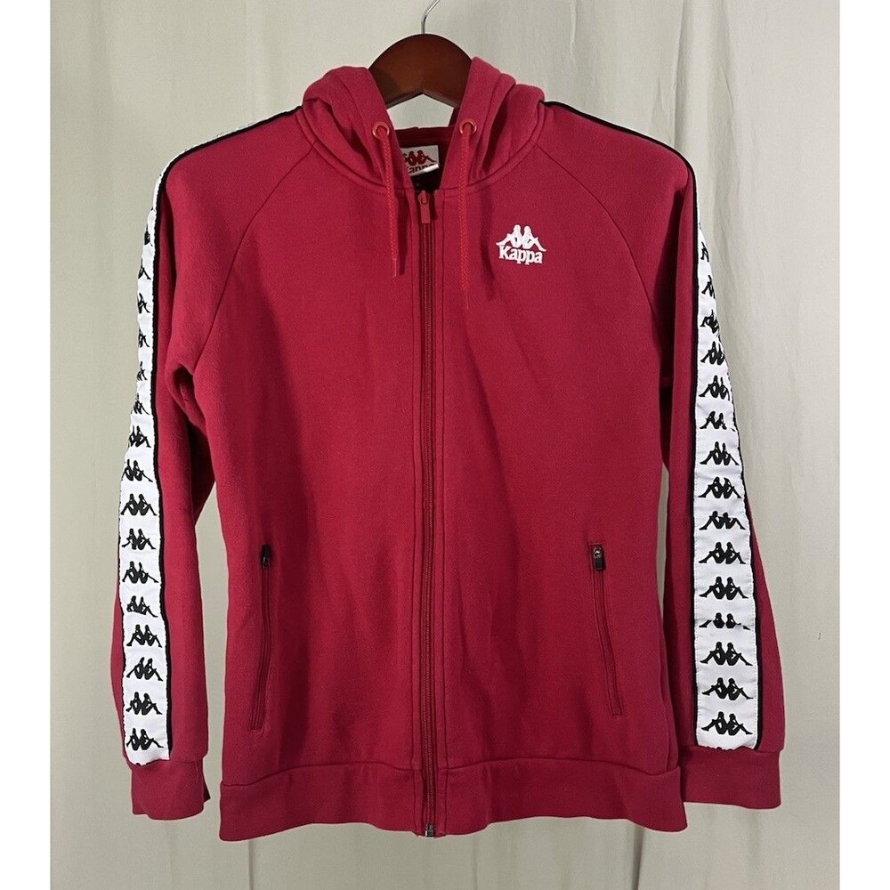 Kappa 222 Banda Zip Up Hoodie Pink Blokecore Sportswear Blokette Sz L Soccer